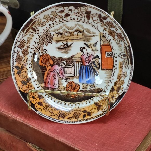 1840's Antique Petrus Regout Maastricht Mongol Huntsman Transferware Bowl - Picture 2 of 9